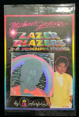Michael Jackson Lazer Blazers 3-D Hologram Sticker Vintage Yellow Vest 1984 • $9.88