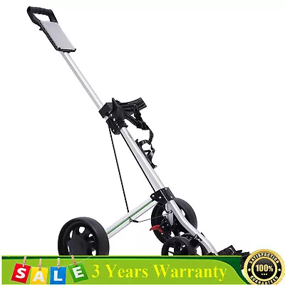 3-Wheel Golf Push Cart Lightweight Push Pull Golf Cart Trolley Sturdy Foldable • $67.45