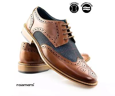 Mens Leather Smart Office Lace Casual Work Formal Oxford Brogues Shoes Size • £39.95