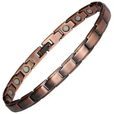 Ladies Copper Magnetic Bracelet Pure Solid - Slimline Design + Gift Box & Tool • £20