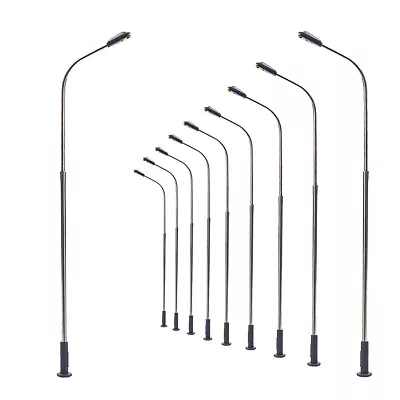 10pcs Model Railway HO OO Gauge 1:87 Lamp Post Street Light Bright White LED • £8.99