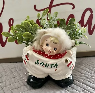 Vintage Christmas Napcoware Santa Girl Planter 1960 Japan RARE • $200