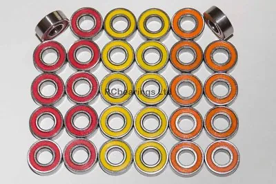 RCB ABEC5 Coloured Seal Bearings For Tamiya Chassis TT01 TT01e TT02 TT02b • £16