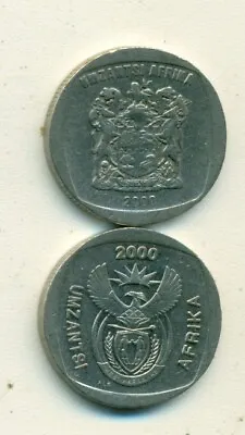 2 DIFFERENT 2 RAND COINS From SOUTH AFRICA - BOTH DATING 2000 (2 TYPES) • $2.50