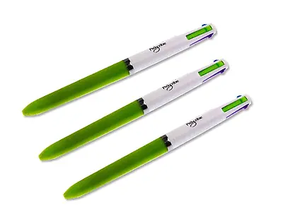 Retractable Ball Point Pen 4 In 1 Colours Home Office School Writing Pens  • £3.71