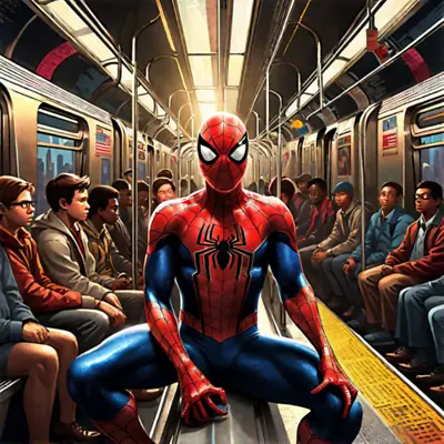 Large MTA NYC Subway Train Map 23x28  With Cool Spiderman NYC Comic Art Print! • $4.94