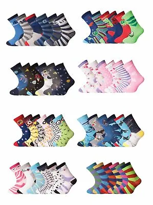 £3.99 • Buy 6/12 Pairs Girls Boys Character Cotton Socks Lot Childrens Kids Novelty Designer