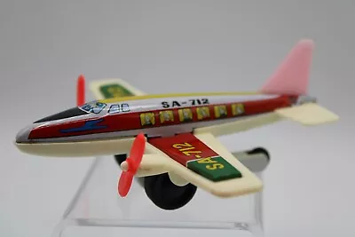 Vintage Kashiwai LUCKY TOY Tin Litho Friction Toy AIRPLANE MADE IN JAPAN SA-712 • $15