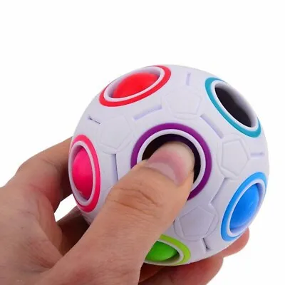 Magic Rainbow Ball Cube Speed Puzzle Ball Kids Educational Learning Funny Toy ZS • £7.42