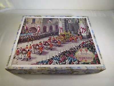 Victory Queen Elizabeth Coronation Wooden Jig Saw Puzzle In Original Box (MI2) • $34.95