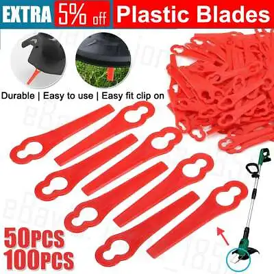 50/100Pcs Plastic Blades For Grass Trimmer Garden Weed Lawn Ozito Kuller Bosh AU • $6.45