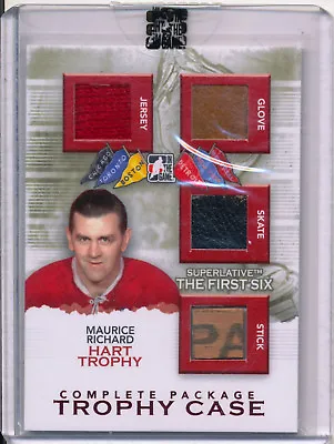 2013-14 Superlative MAURICE RICHARD Trophy Case Complete Package Quad Jersey /9 • $399.95