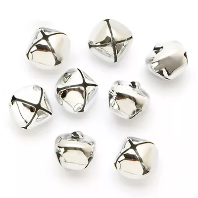 Silver Jingle Bells 25mm (1 Inch) Vacuum Finish 8 Pieces • $2.99