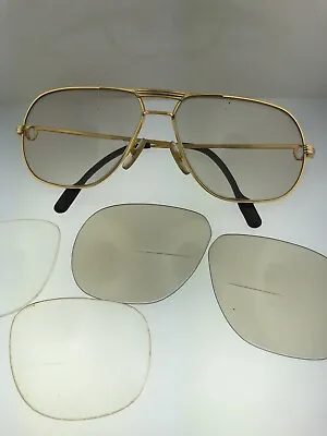 $399.99 • Buy Original 1980s Vintage CARTIER TANK Eyeglasses 62-14-140 Used W/Extra Lenses