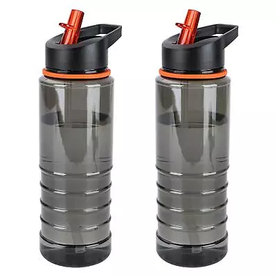 2x Sports Water Bottle Gym Travel 750ml Drinking Leakproof Bottle Straw BPA • £7.59