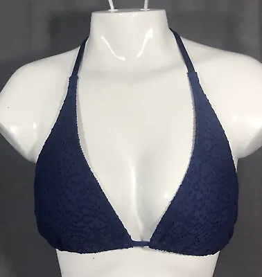 Marie Meili Bikini Top Blue Crochet Size Medium NWT • £6.93