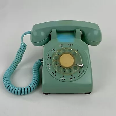 Vintage ITT Rotary Dial Desk Phone Turquoise Blue Telephone Untested • $111.99