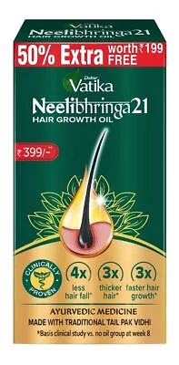 Vatika Neelibhringa 21 Hair Growth Oil (150ml) For Less Hair Fall Thicker Hair • $16.71