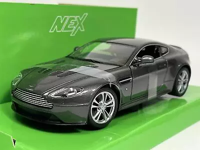 Aston Martin V12 Vantage 2010 Grey 1:24 Scale Welly 24017D B11 • £16.99