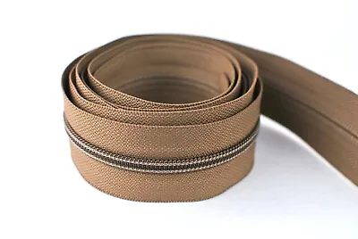 YKK Coil Zipper Tape Size 8 1 1/2  Wide Coyote Brown Lot Of 2 Yds New • $3.79