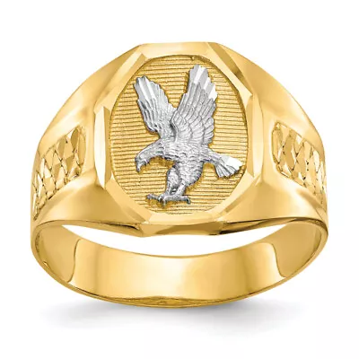 14K Yellow Gold Mens Eagle Ring • $517