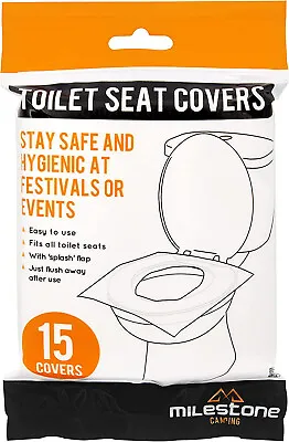 £2.99 • Buy Pack Of 15 White Disposable Toilet Seat Covers Paper Flushable Hygienic Camping