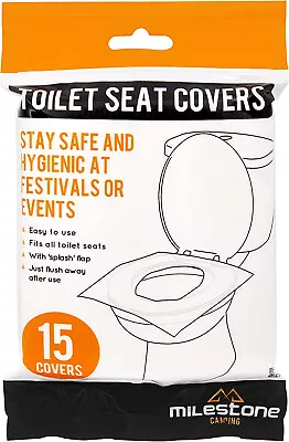 £2.95 • Buy Pack Of 15 White Disposable Toilet Seat Covers Paper Flushable Hygienic Camping