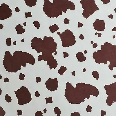 Polycotton Brown Cow Skin Fabric Dress Craft Quilting Nursery Material 44  Meter • £8.03