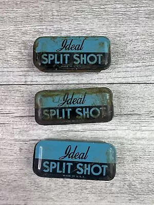 Lot Of 3 Empty Vintage Ideal Split Shot Tins Fishing Collectible • $12.54