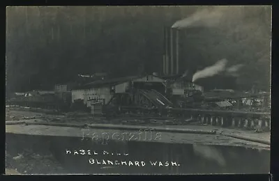 WA Blanchard RARE RPPC 1910's HAZEL LUMBER MILL On SAMISH BAY Nr BOW Skagit Co. • $79.99