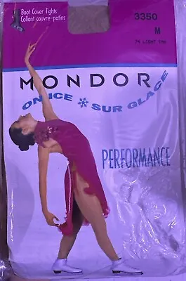 New Mondor Performance Over Boot Figure Skating Tights Light Tan 74 Adult MED • $12.50