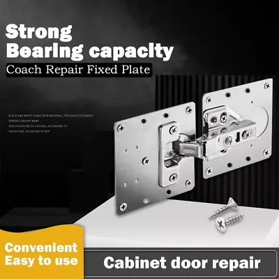 UK Cabinet Hinge Plate W/6 Mounting Home Closet Door Repair Kits Screws Repair • £2.99