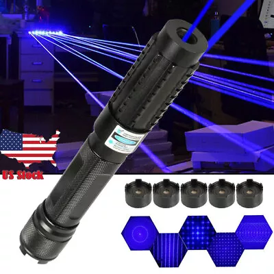 6w  Blue Burning Laser Pointer 450nm Adjustable Visible Light Battery • $52.99