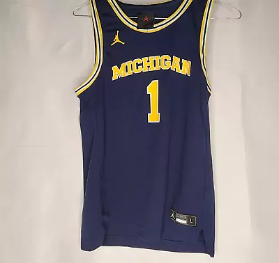 Jordan Michigan Wolverines Basketball Jersey Size Youth Large Blue • $21