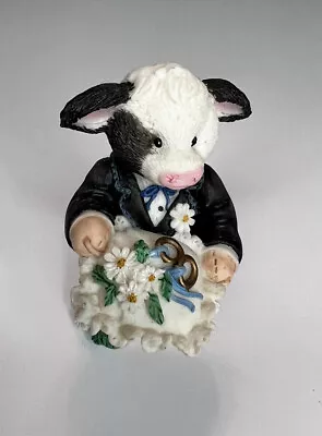 Mary's Moo Moos 1995 Ring Bearer Wedding Cow Figurine 167568 Vintage Enesco • $12