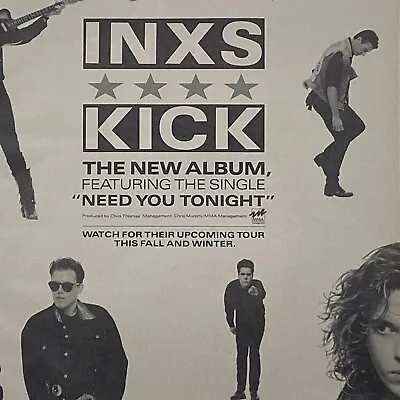1987 INXS Print Ad Kick LP Album Promo Michael Hutchence Need You Tonight • $8.29