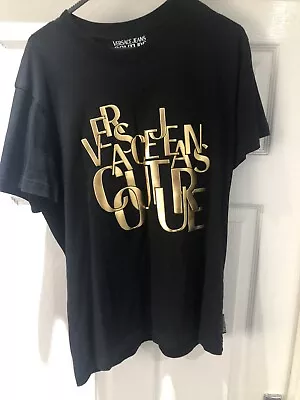Mens Versace T Shirt Black And Gold 100% Authentic Brand New With Out Tags • £40
