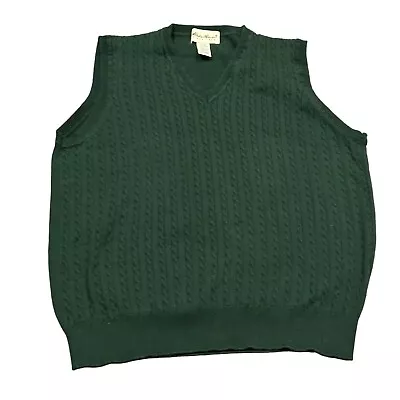 Vintage Eddie Bauer Knit Sweater Vest Womens Medium Green Thick Chain Preppy 90s • $18.99