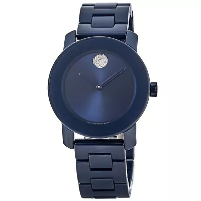 Movado Bold Evolution Blue Dial Blue I.P Ladie's Swiss Quartz Watch - 3600805 • $377.50