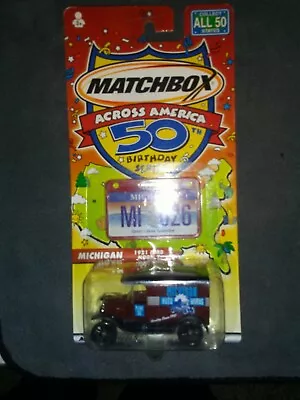 MATCHBOX-ACROSS AMERICA 50TH BIRTHDAY SERIES-MICHIGAN 1921 FORD MODEL T W.Plate  • $4.51