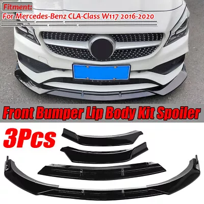  Black For Mercedes W117 CLA200 CLA250 2016-20 Front Bumper Lip Splitter Spoiler • $68.89