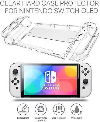 For Nintendo Switch OLED Transparent Clear Shockproof Protective Hard Case Cover • $31.96