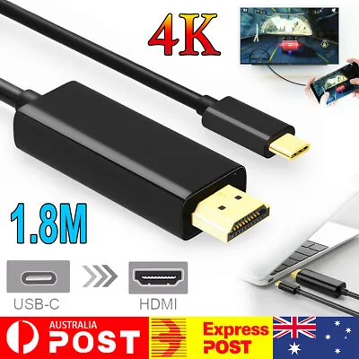 USB C To HDMI Cable USB Type C To HDMI 4K Cord For Samsung S8 S9 S10 S20 Note 9 • $13.14