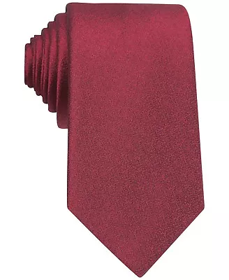 $120 Bar Iii Mens Solid Red Slim Silk Tie Skinny Classic Necktie 58 X 2.5 In • $6.38