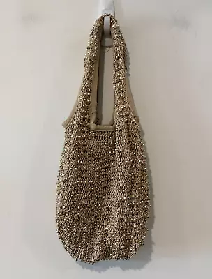 $39.99 • Buy Forever New Handbag Womens Brown Beaded Inside Pocket Shoulder Bag Lined