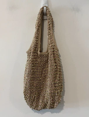 $39.99 • Buy Forever New Handbag Womens Brown Beaded Inside Pocket Shoulder Bag Lined