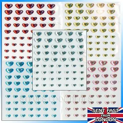 £1.85 • Buy Craft Stickers Heart Gems Diamante Hearts Peel Off Stick On Mixed Size 6mm-10mm