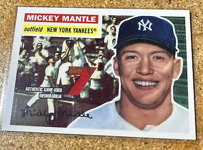 2007 Topps Mickey Mantle 1956 Topps Reprint MMR-56 GAME USED RELIC CARD GU • $35