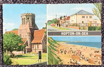 Hopton On Sea Postcard 1960’s 3D Lilac Stamp • £0.99