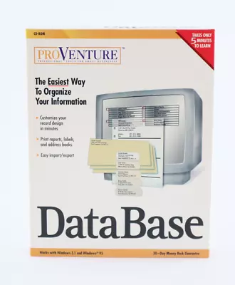 ProVenture Database CD-ROM Windows 95 Mysoftware 1998 Vintage • $7.99